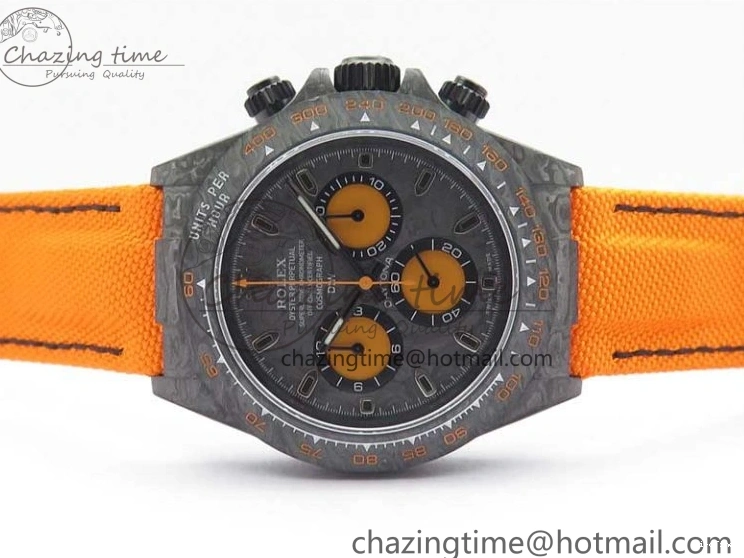 MiroTime 0122 Daytona DIW Carbon Noob 1:1 Best Edition Black Orange Dial on Orange Nylon Strap SA TopPick 2586